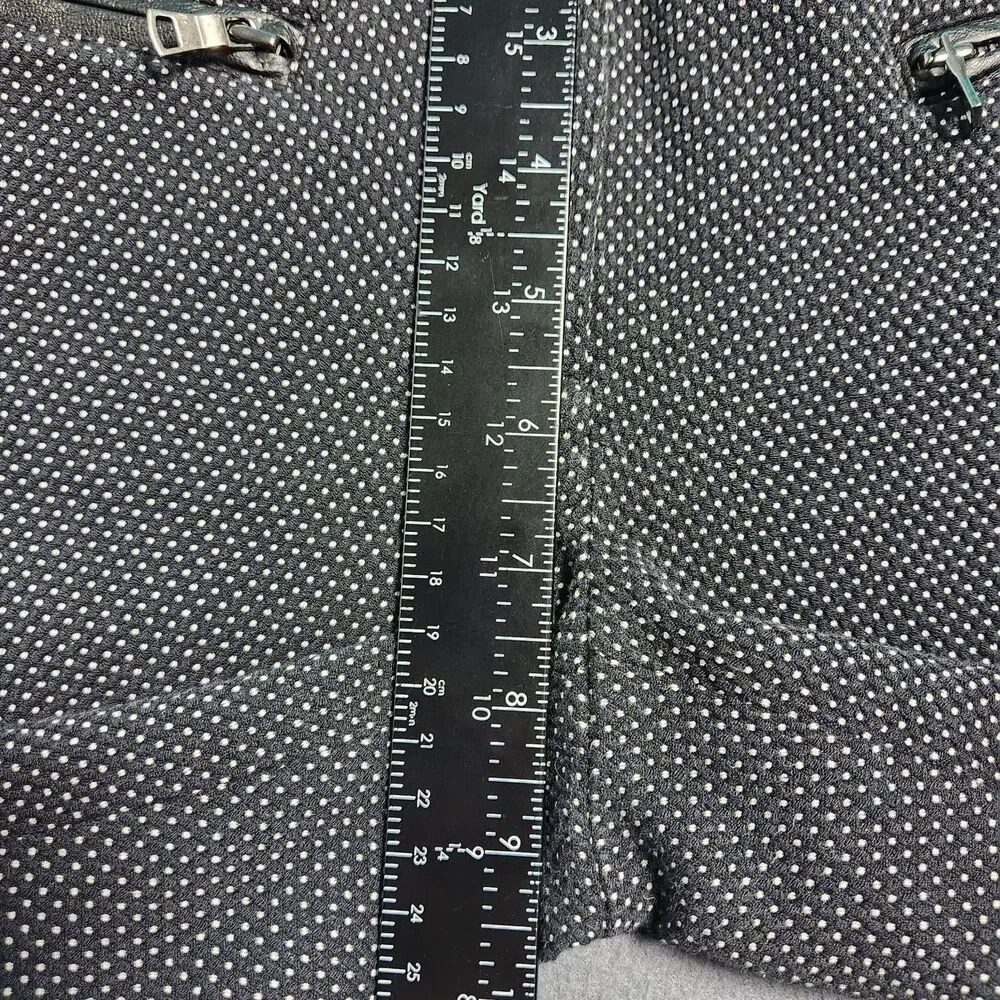Ann Taylor Cropped Pants Women 6P Black Polka Dot Textured Straight Leg